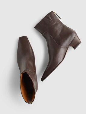 Madewell The Lexie Squared Toe Ankle Booties in Turkish Coffee 7 New $228 NX060